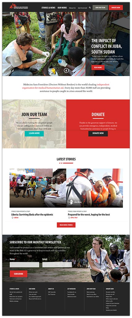The new MSF website.