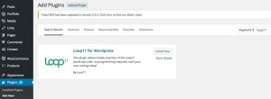 Loop11 within the WordPress dashboard - add plugin
