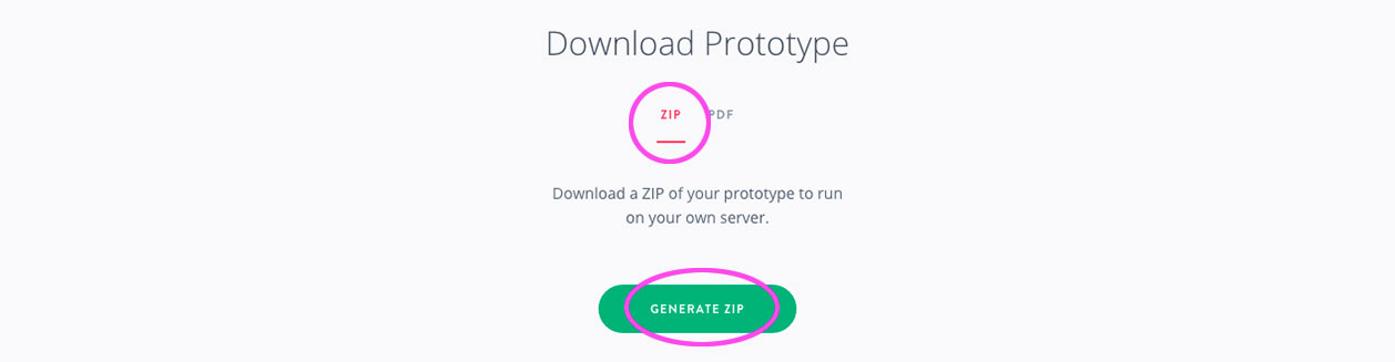 InVision - Download Prototype - Step 2